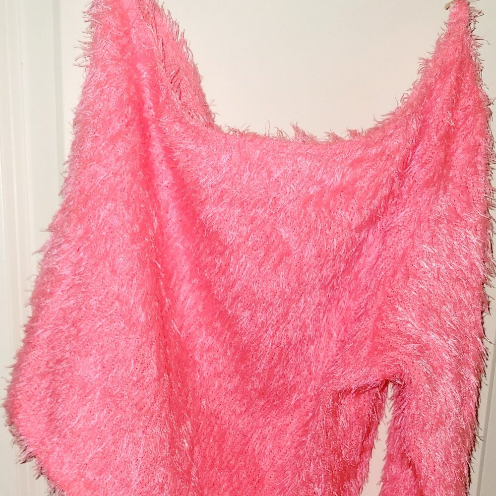 Hot Pink Fuzzy Sweater